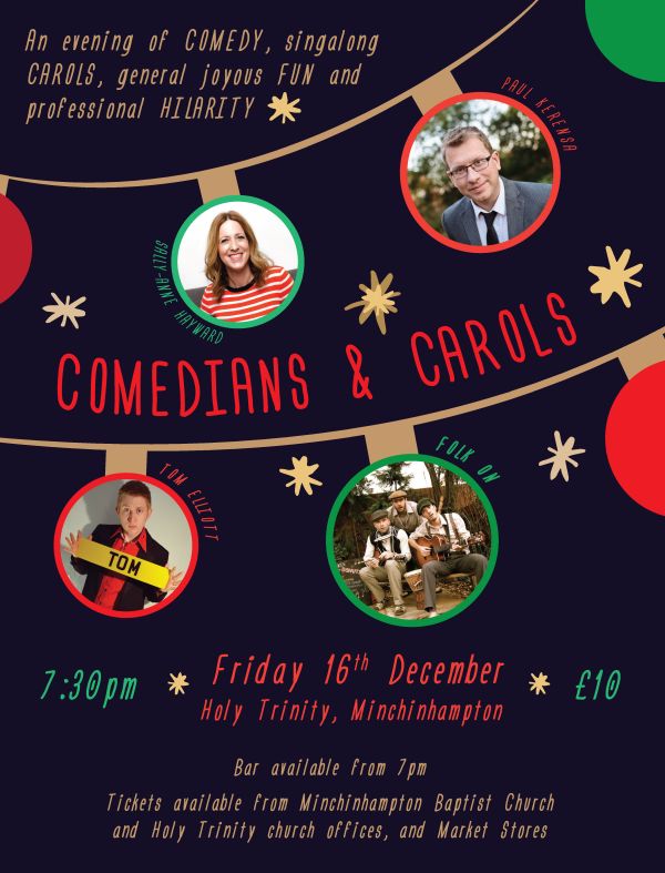 comedians and carols poster print ready